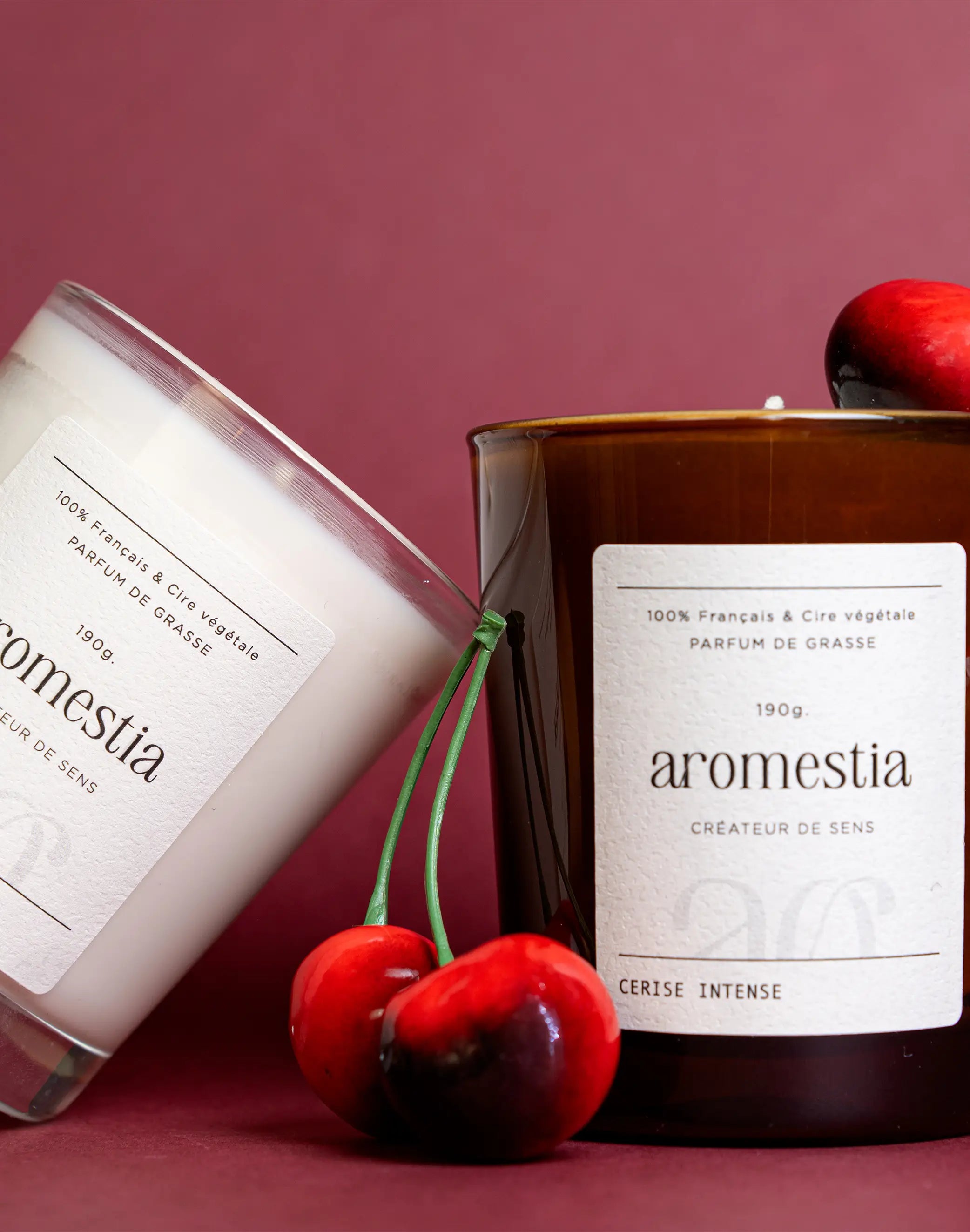 Bougie cerise intense Aromestia