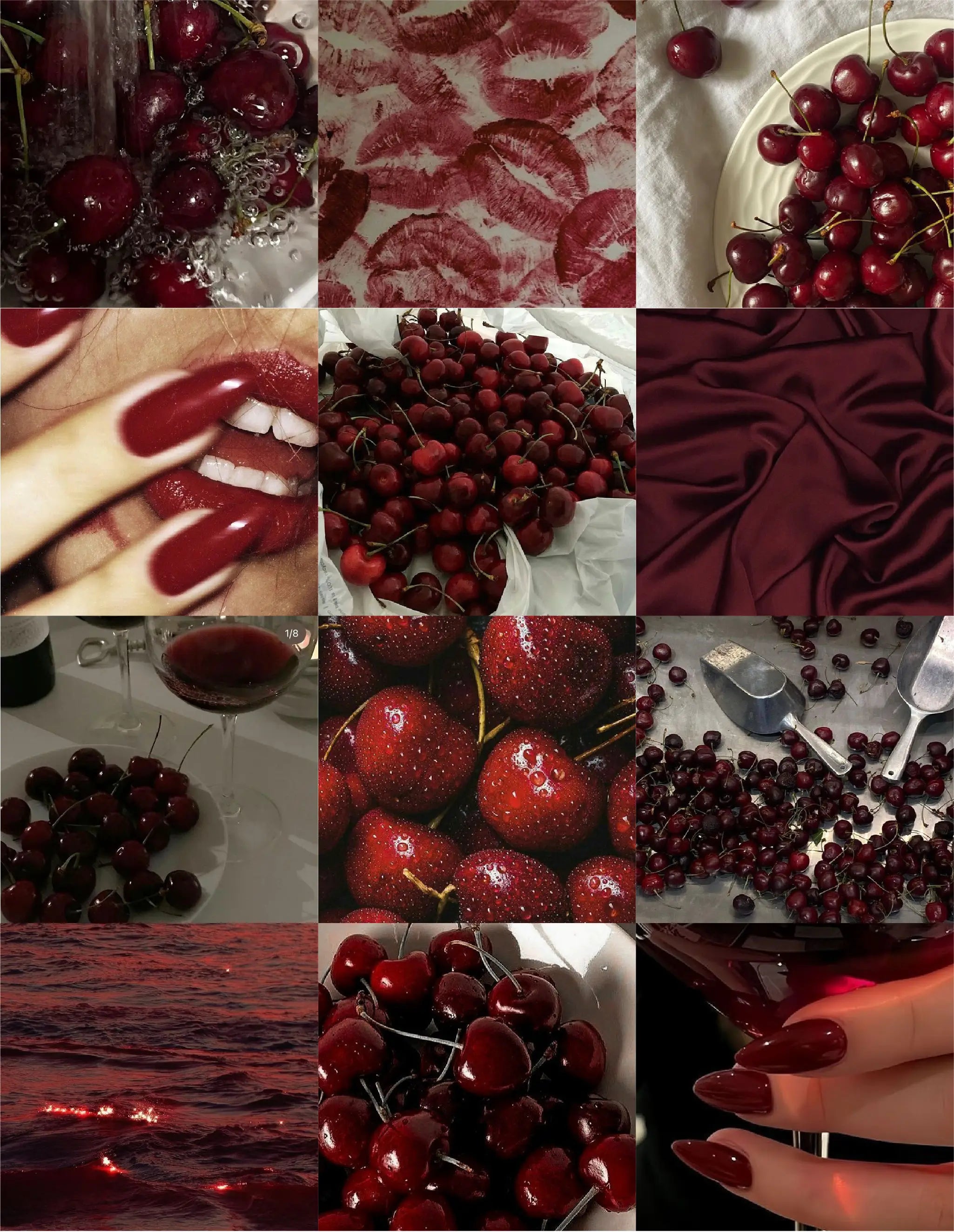 Composition visuelle cerise